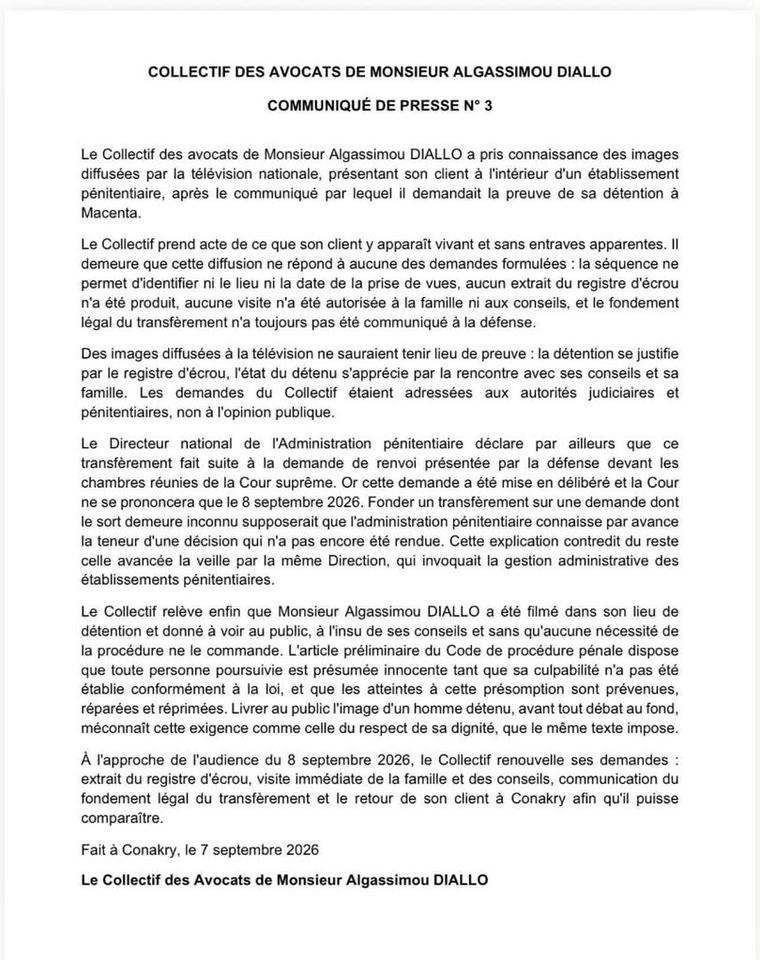 Affaire Algassimou Diallo : les avocats dénoncent « une mise en scène télévisuelle » et exigent des preuves légales