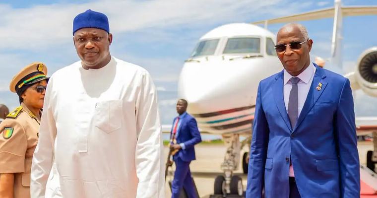 Coopération Guinée-Gambie : Adama Barrow effectue sa deuxième visite à Conakry en moins d’un an